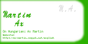 martin ax business card